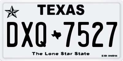TX license plate DXQ7527