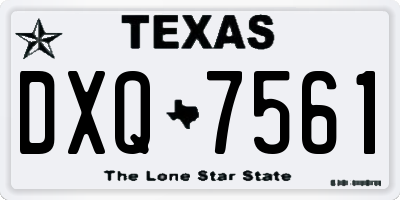 TX license plate DXQ7561