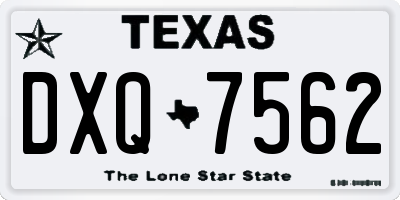TX license plate DXQ7562
