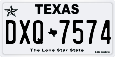 TX license plate DXQ7574