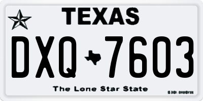 TX license plate DXQ7603