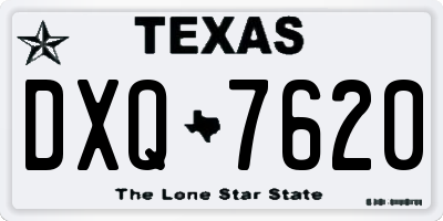 TX license plate DXQ7620