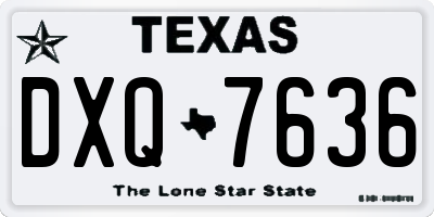 TX license plate DXQ7636