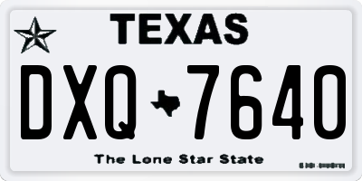TX license plate DXQ7640