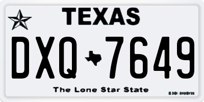 TX license plate DXQ7649