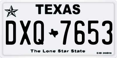 TX license plate DXQ7653