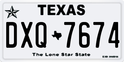 TX license plate DXQ7674