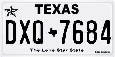 TX license plate DXQ7684