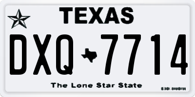 TX license plate DXQ7714