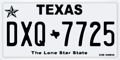 TX license plate DXQ7725