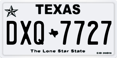 TX license plate DXQ7727