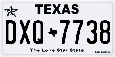 TX license plate DXQ7738