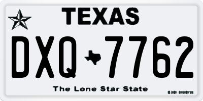 TX license plate DXQ7762