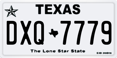 TX license plate DXQ7779