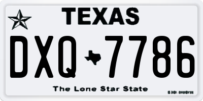 TX license plate DXQ7786
