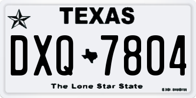TX license plate DXQ7804