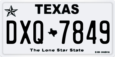 TX license plate DXQ7849
