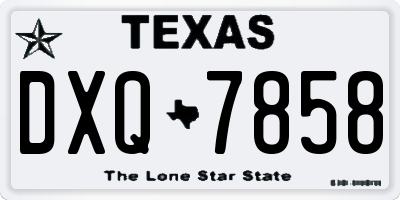 TX license plate DXQ7858