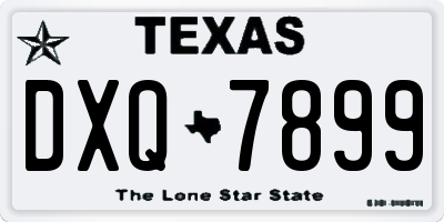 TX license plate DXQ7899