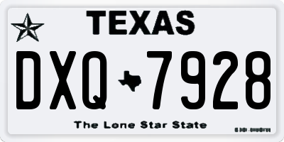 TX license plate DXQ7928