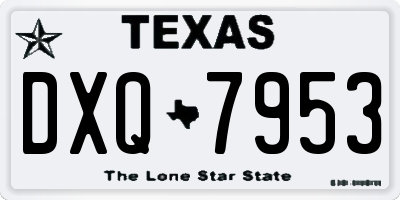 TX license plate DXQ7953