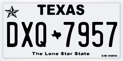 TX license plate DXQ7957