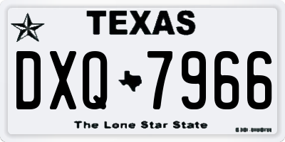TX license plate DXQ7966