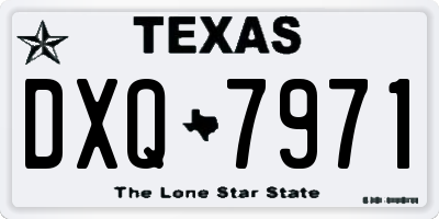 TX license plate DXQ7971