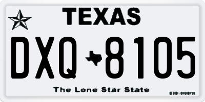 TX license plate DXQ8105