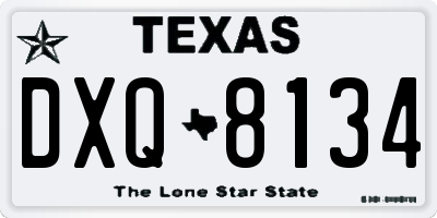 TX license plate DXQ8134