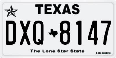 TX license plate DXQ8147