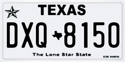TX license plate DXQ8150