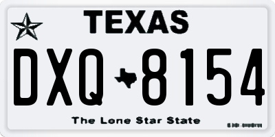 TX license plate DXQ8154
