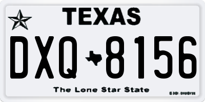 TX license plate DXQ8156