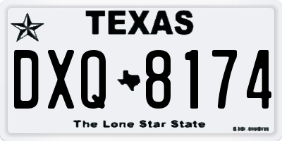 TX license plate DXQ8174