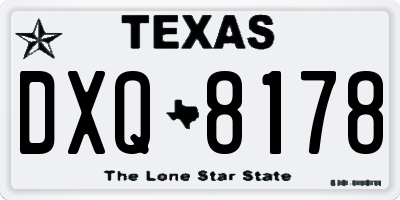 TX license plate DXQ8178