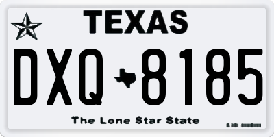TX license plate DXQ8185