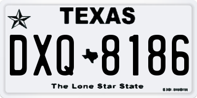 TX license plate DXQ8186