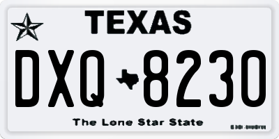 TX license plate DXQ8230