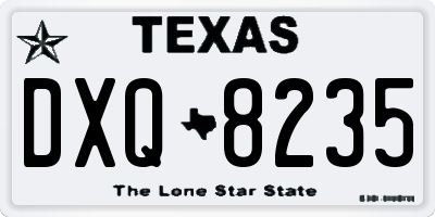 TX license plate DXQ8235