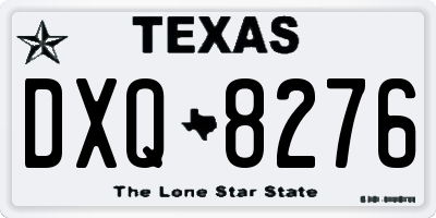 TX license plate DXQ8276