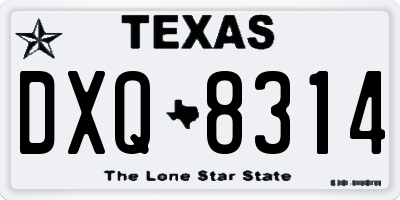 TX license plate DXQ8314