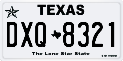 TX license plate DXQ8321