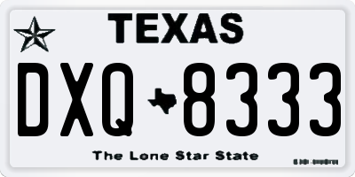 TX license plate DXQ8333