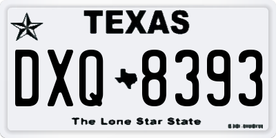 TX license plate DXQ8393