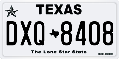 TX license plate DXQ8408