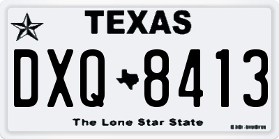 TX license plate DXQ8413