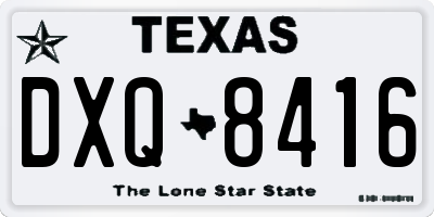 TX license plate DXQ8416