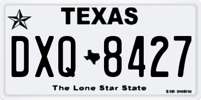 TX license plate DXQ8427