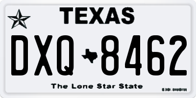 TX license plate DXQ8462
